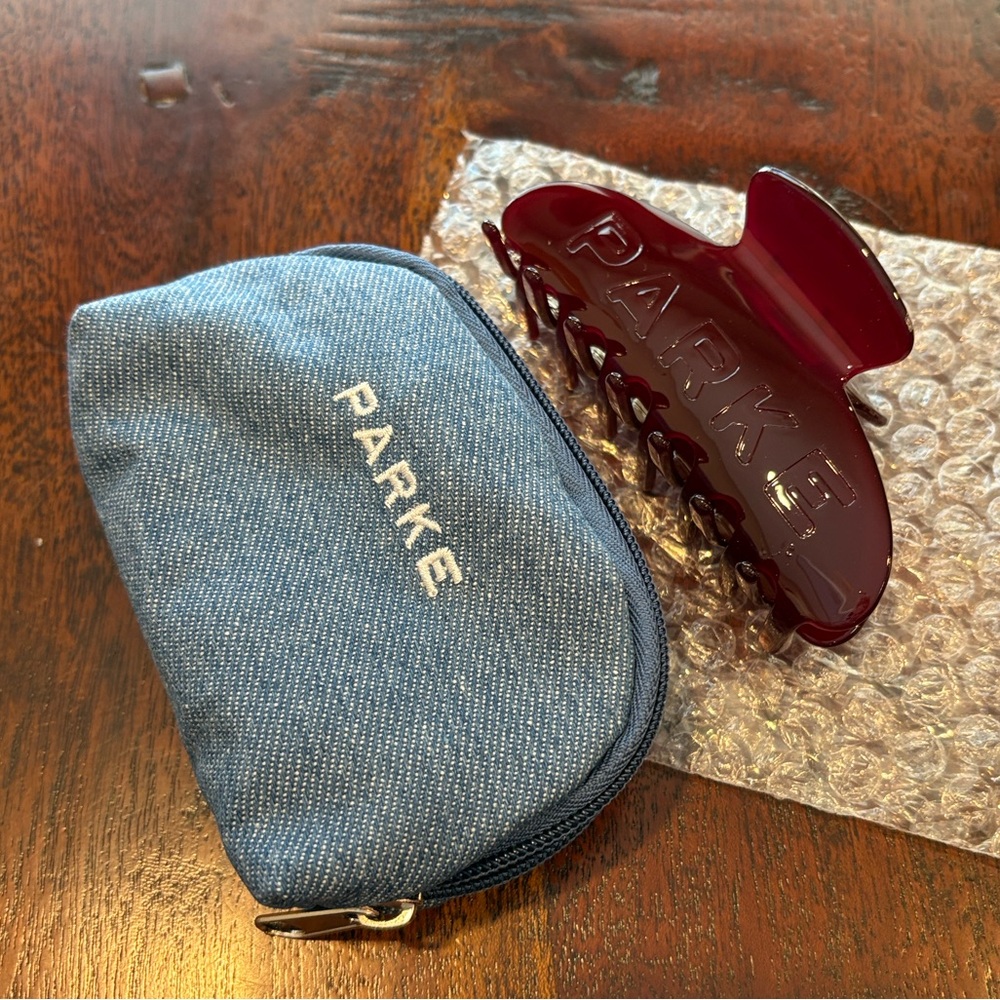 PARKE Back to School Claw Clip in Maroon Red NEW - Picture 3 of 4
